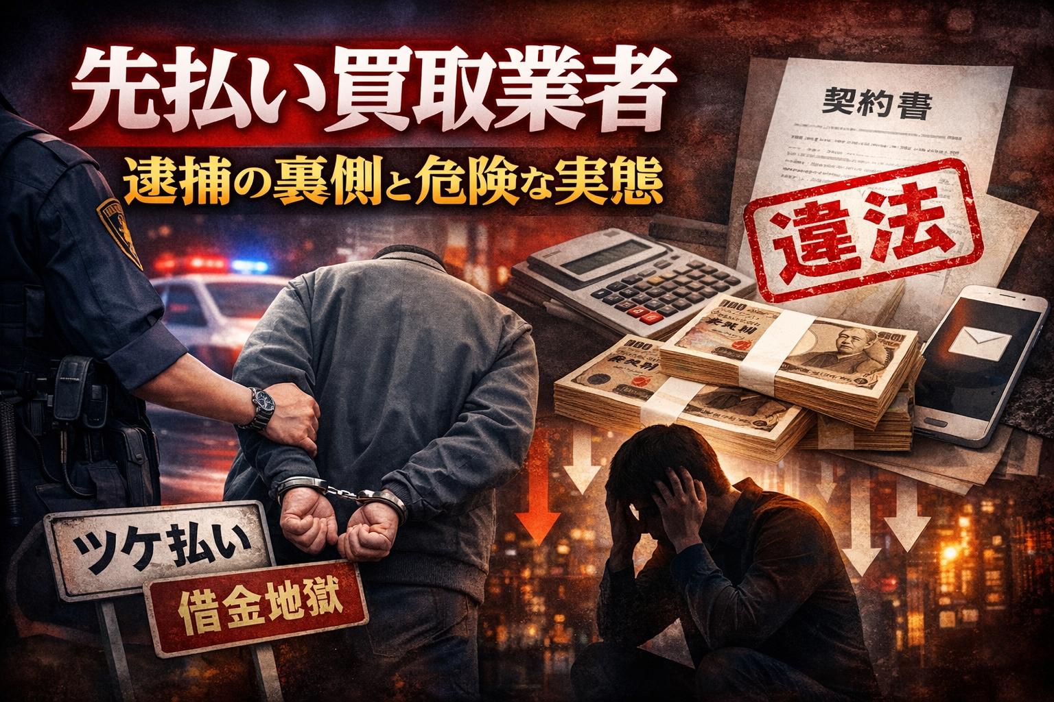 先払い買取業者逮捕の裏側と危険な実態について解説した記事のアイキャッチ画像