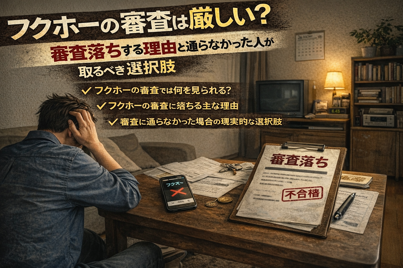 フクホーの審査に通った人がどんな人かと通らなかった人がとるべき選択肢について解説した記事のアイキャッチ画像