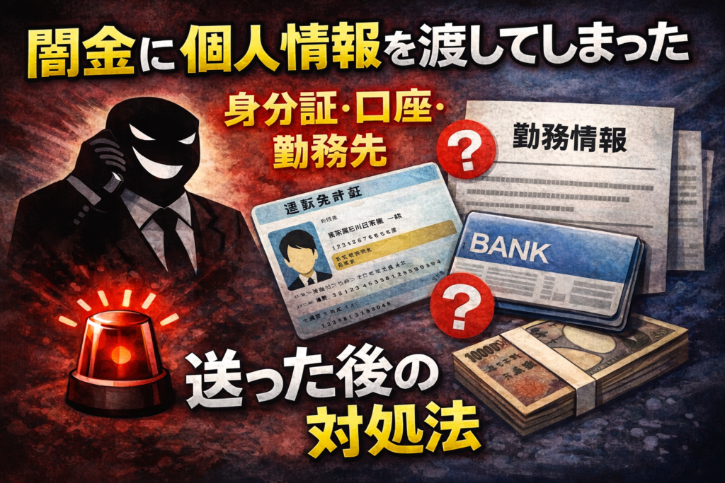 闇金に個人情報を渡してしまったときの対策について解説した記事のアイキャッチ画像