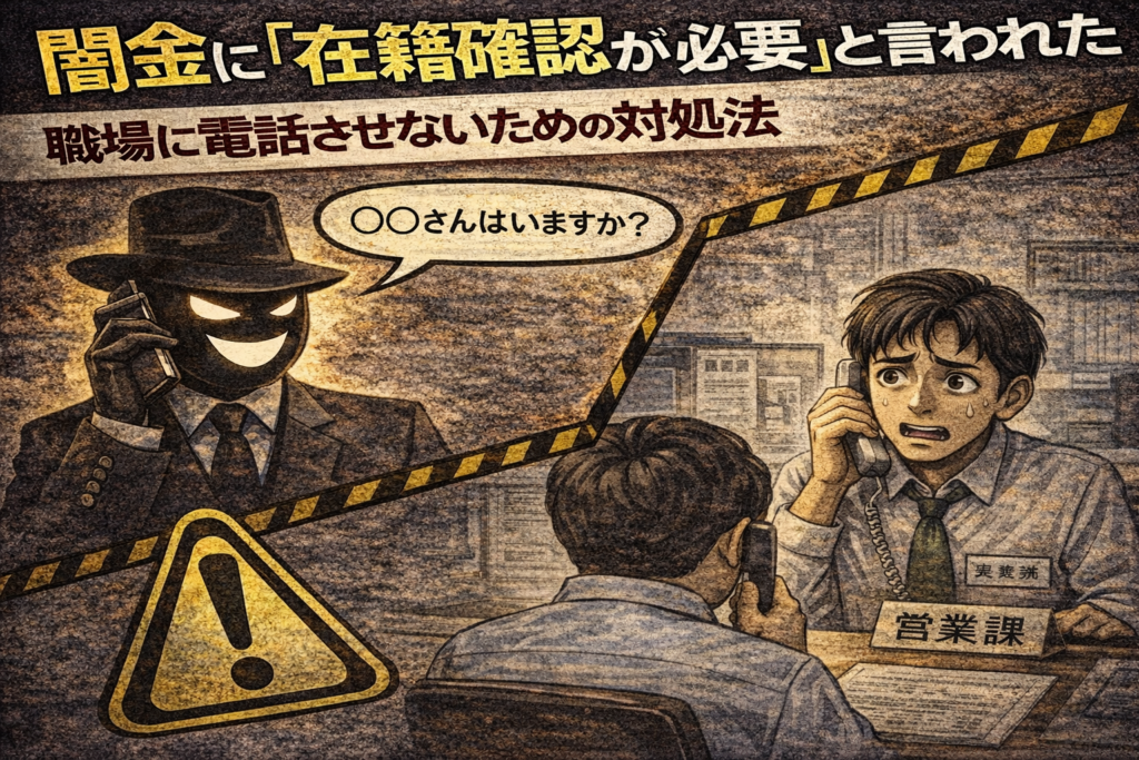 在籍確認を求められたときにやってはいけない行動と、職場に電話させないための方法について解説した記事のアイキャッチ画像