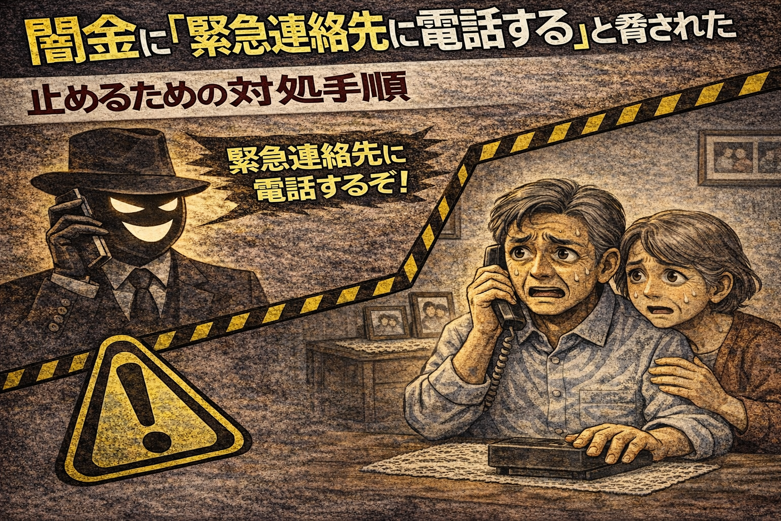 闇金に「緊急連絡先に電話する」と脅された時の対処手順について解説した記事のアイキャッチ画像