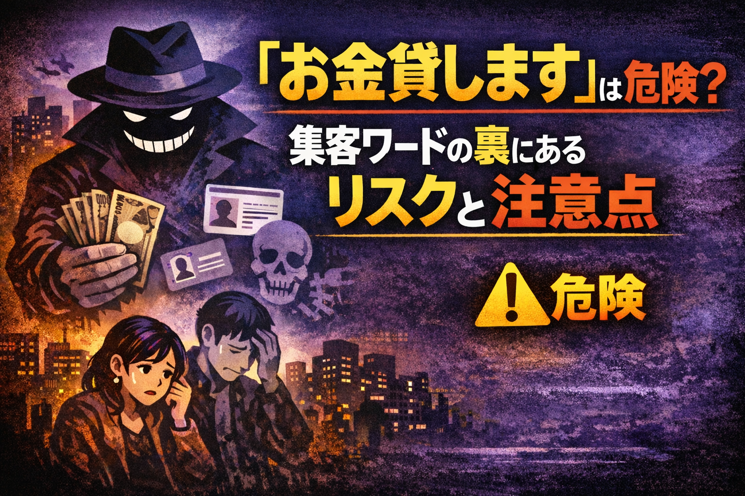 お金貸しますという集客ワードの裏に潜むリスクと注意点について解説した記事のアイキャッチ画像