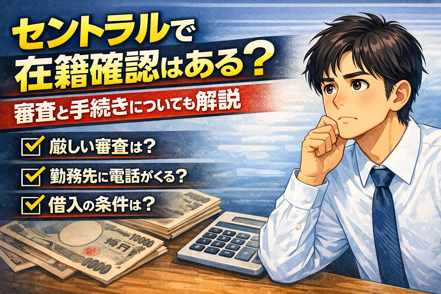 セントラルで在籍確認はあるか、審査と手続きについて解説した記事のアイキャッチ画像