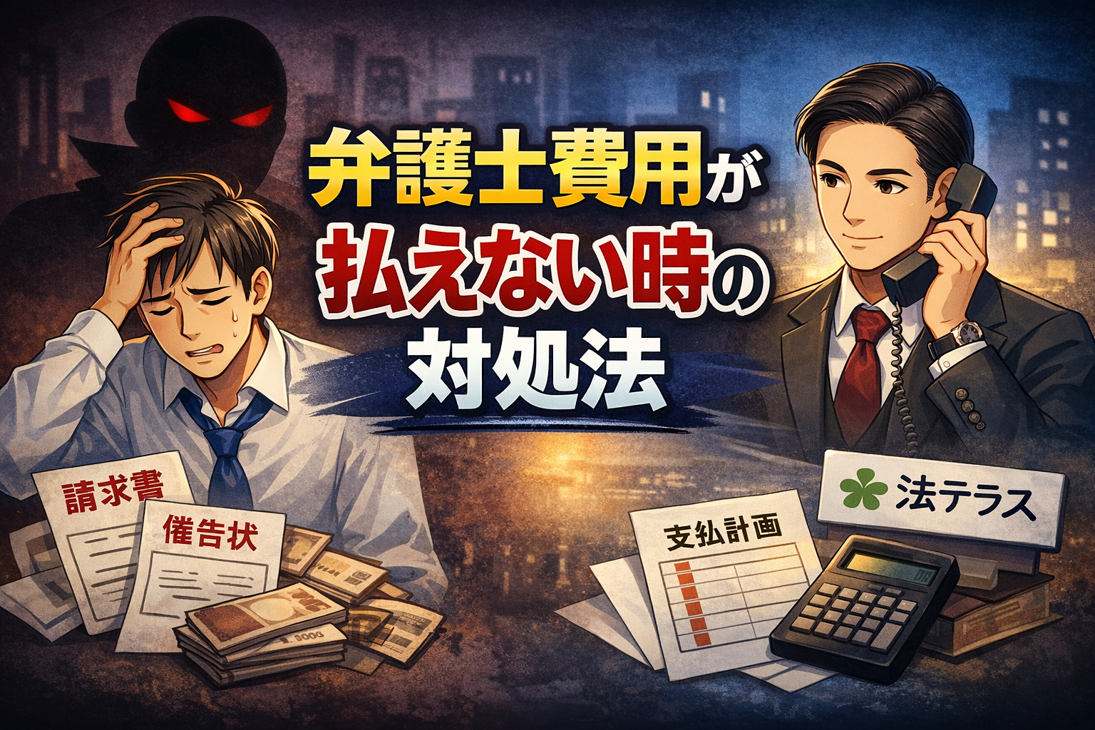 弁護士費用が払えない時の対処法について解説した記事のアイキャッチ画像