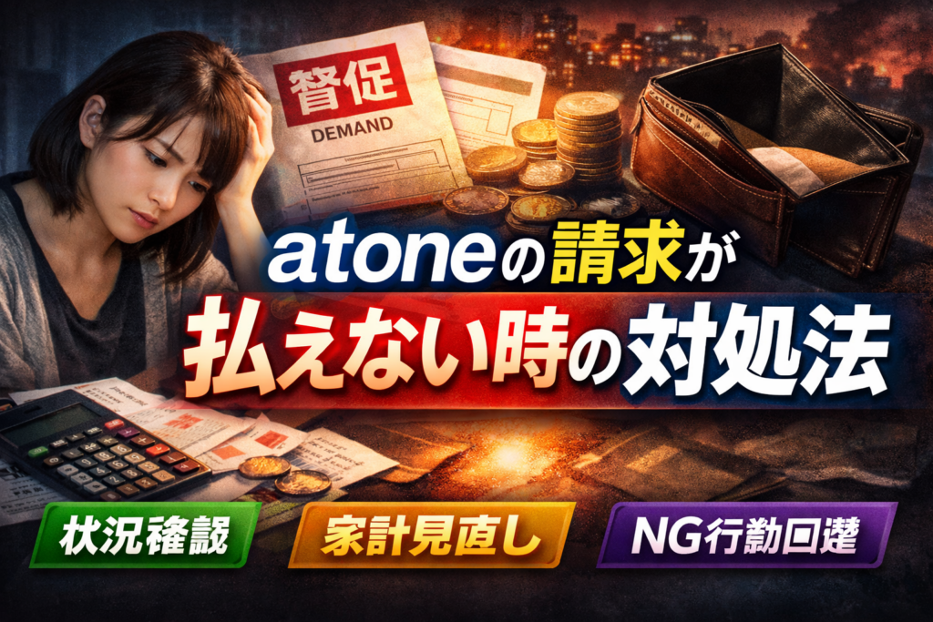 atoneの請求が払えない時の対処法について解説した記事のアイキャッチ画像