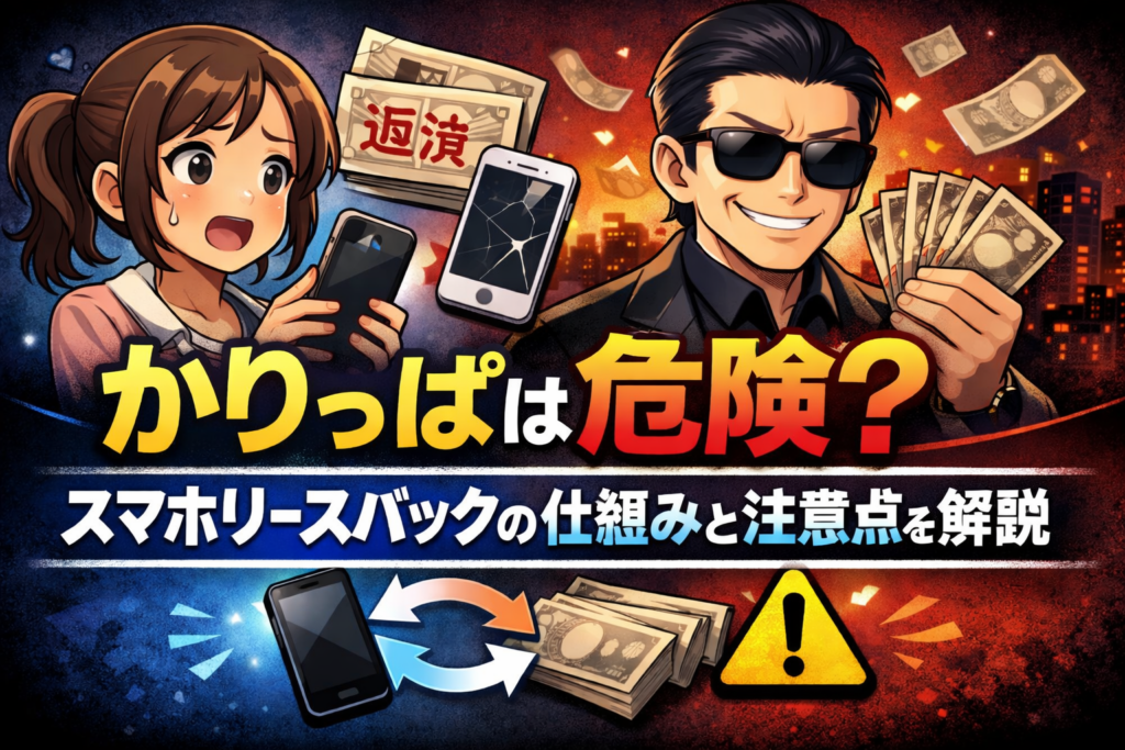 かりっぱとスマホリースバックの仕組みついて解説した記事のアイキャッチ画像