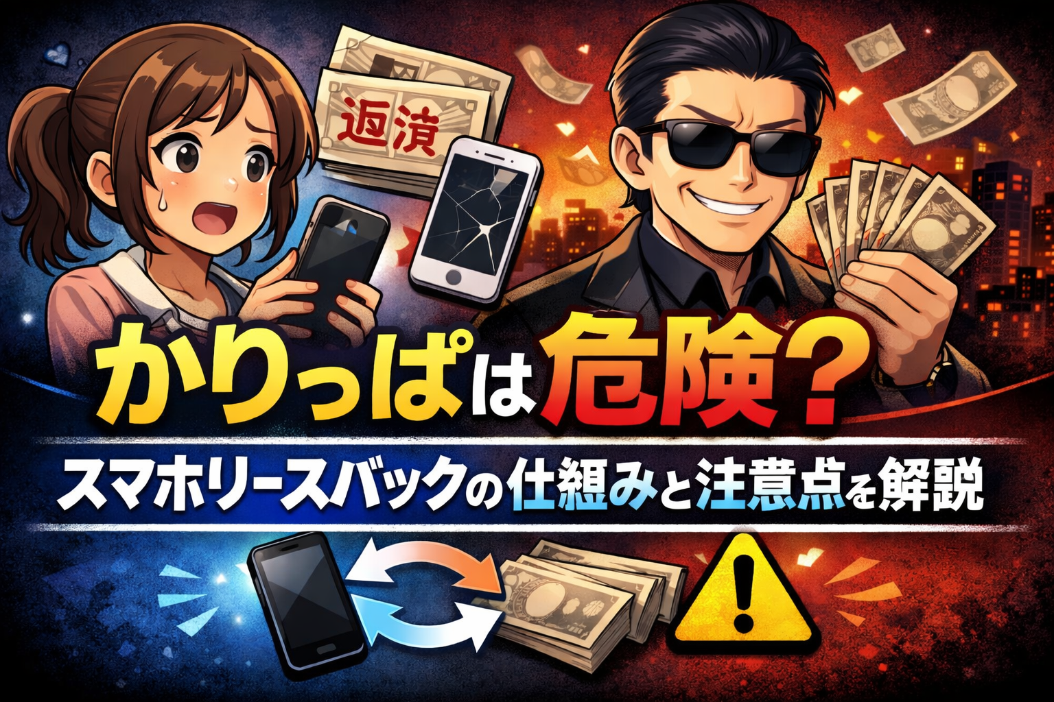 かりっぱとスマホリースバックの仕組みついて解説した記事のアイキャッチ画像