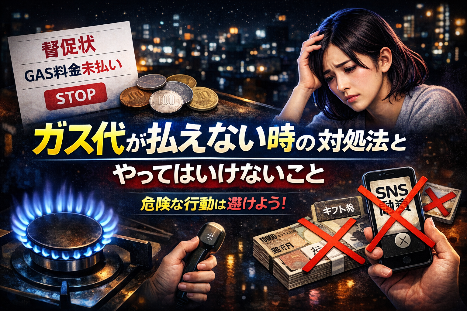 ガス代が払えない時の対処法とやってはいけないことについて解説した記事のアイキャッチ画像