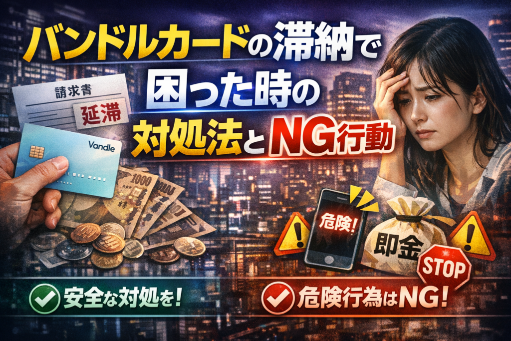 バンドルカードの滞納で困った時の対処法とNG行動について解説した記事のアイキャッチ画像