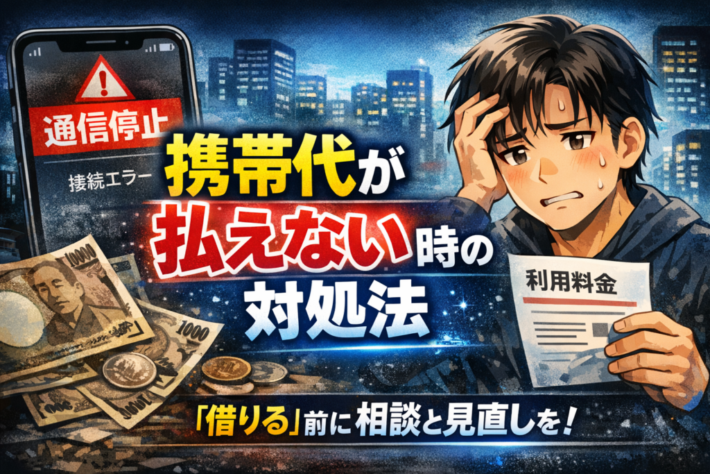 携帯代が払えない時について解説した記事の対処法について解説した記事のアイキャッチ画像