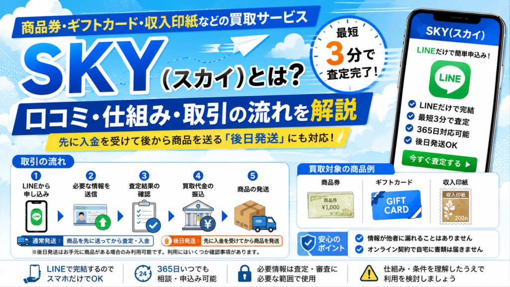 先払い買取業者sky(スカイ)について解説