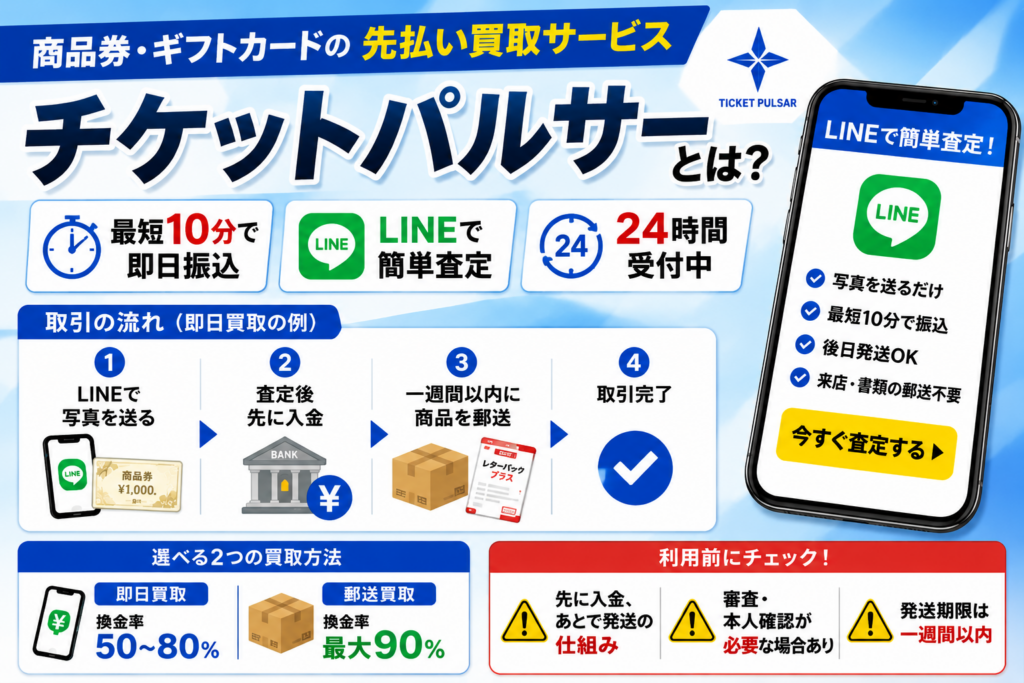 先払い買取業者チケットパルサーについて解説