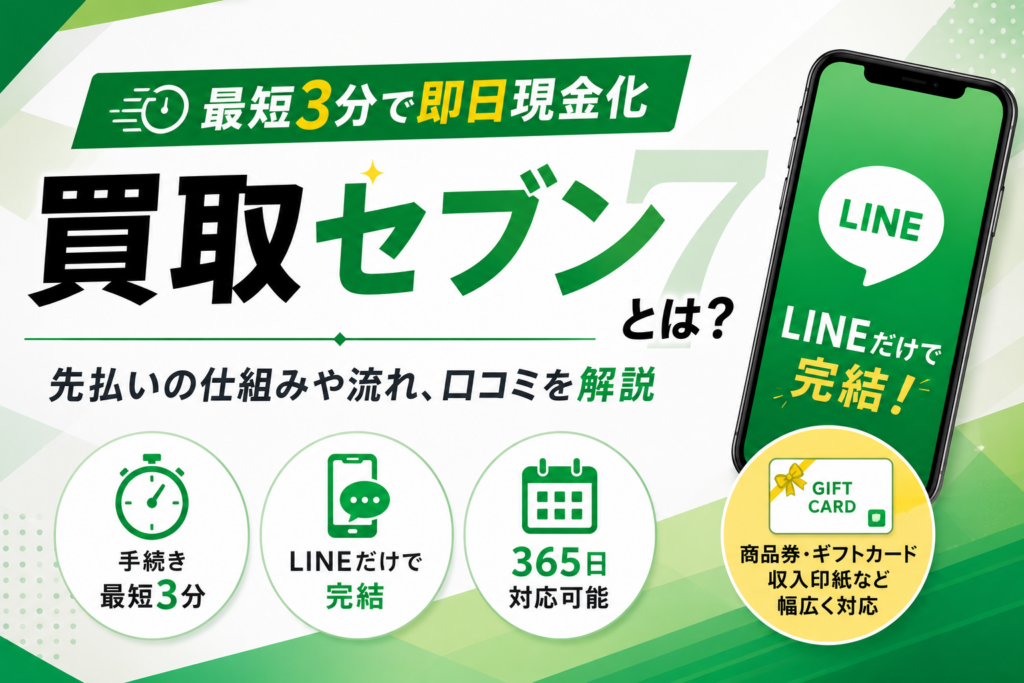 先払い買取業者買取セブンについて解説