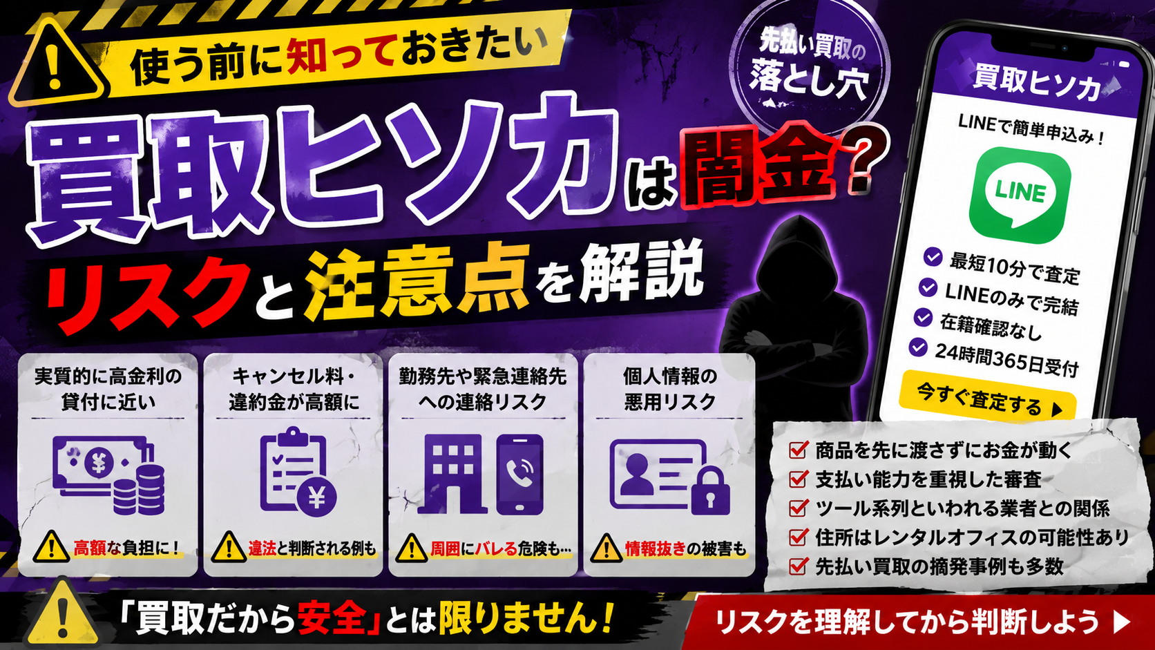 買取ヒソカを利用する前に知っておくべきリスクや注意点について解説