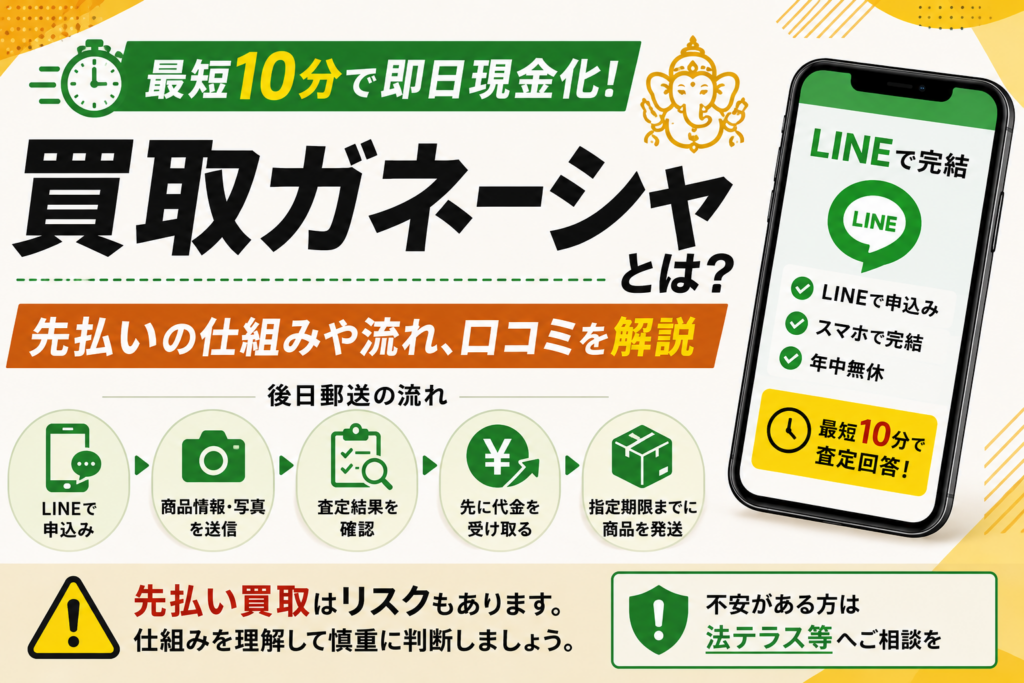 先払い買取業者の買取ガネーシャについて解説