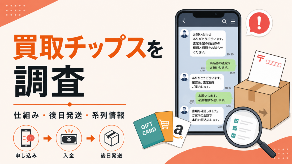 買取チップスの先払い買取の仕組みや後日発送、系列情報と査定の流れを解説